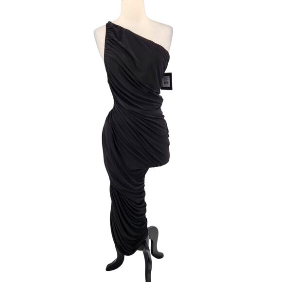 Norma Kamali One-Shoulder Ruched Diana Evening Gown – Size Large - Picture 8 of 8